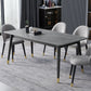 Black 4-foot Metal Dining Table Modern Stone Top Rectangle Dinette Table Clearhalo 'Dining Tables & Seating' 'Dining Tables' 'dining_table' 'furn' 'furn_dining_table' 'Furniture' 'furniture_dining_table' 'Kitchen & Dining Furniture' 1200x1200_c302cbde-3f18-4f62-9b42-b492e9295db9