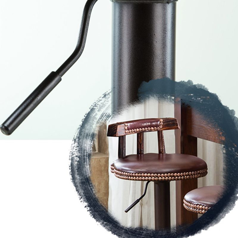 Modern Wood Bar Stool Iron Legs Low Back Nail-head Trim Counter Stool with Cushion Clearhalo 'Bar Furniture' 'Bar Stools' 'bar_stools' 'furn' 'furn_bar_stools' 'furniture_bar_stools' 'Kitchen & Dining Furniture' 'kitchen&dining_furn' 'kitchen' 'kitchen_furn' Furniture' 1200x1200_c3030836-089a-4e6c-bfbf-0c92e1caff65