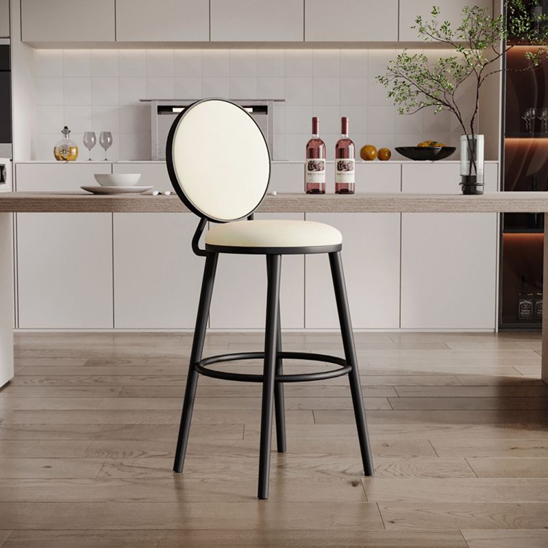Sgabello da bar moderno con schienale senza braccioli, sgabello da bar in ferro con pedale per bar
