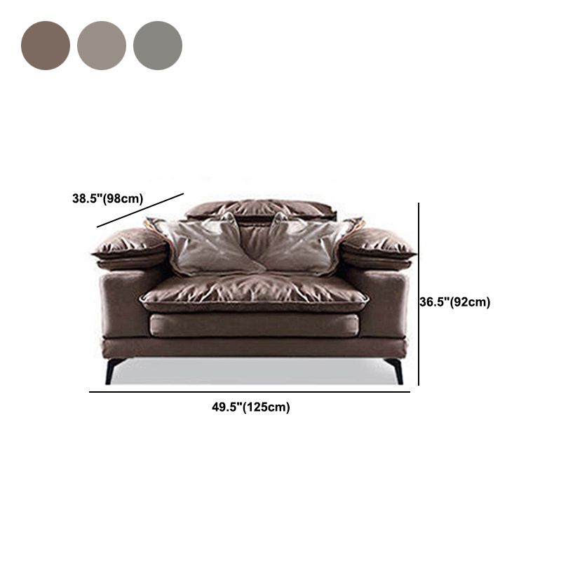 Modern Style Sofa Bed Imitation Leather Material Grey/khaki/coffee Feather Padded Sofa Clearhalo 'furn' 'furn_sectionals' 'Furniture' 'Living Room Furniture' 'Sectionals' 1200x1200_c3041011-c57a-4aa6-a62c-413f4bb237e7