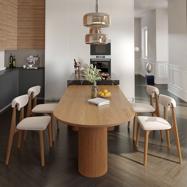 Modern Solid Wood Irregular Shape Dining Table Kitchen Dining Table with Double Pedestal Bases Clearhalo ' dining_table' 'Dining Tables & Seating' 'Dining Tables' 'furn' 'furn_dining_table' 'Furniture' 'furniture_dining_table' 'Kitchen & Dining Furniture' 'kitchen&dining_furn' 'kitchen' 'kitchen_dining_table' 1200x1200_c3078585-fc12-4ca8-8c52-94a8a549567e