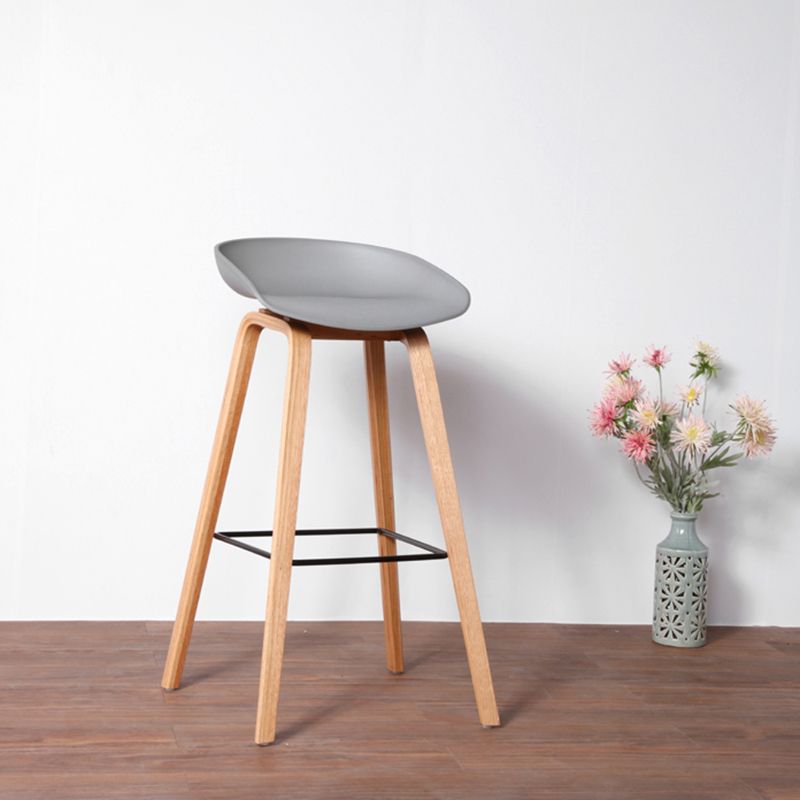 Scandinavia Style Bar-stool Wooden Legs Bucket Seat for Kitchen Bar Clearhalo 'Bar Furniture' 'Bar Stools' 'bar_stools' 'furn' 'furn_bar_stools' 'furniture_bar_stools' 'Kitchen & Dining Furniture' 'kitchen&dining_furn' 'kitchen' 'kitchen_furn' Furniture' 1200x1200_c309abcc-b468-40ba-b2e2-926d475328f0