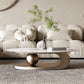 Glam Metal Abstract Base Cocktail Table Slate Top Coffee Table