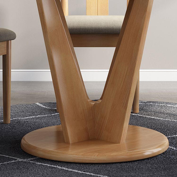 Table à manger ronde en bois moderne, base en bois d'hévéa pour salle à manger