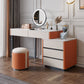 Glam Slate Top Vanity Dressing Table Solid Wood Vanity Makeup Table Set