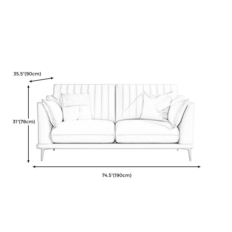 Stationary White Stain Resistant Living Room Pillow Top Arm Standard Settee Clearhalo 'furn' 'furn_sofas' 'Furniture' 'Living Room Furniture' 'Sofa' 'sofas' 1200x1200_c31370df-c343-4b81-8160-bd2c6b9e9884