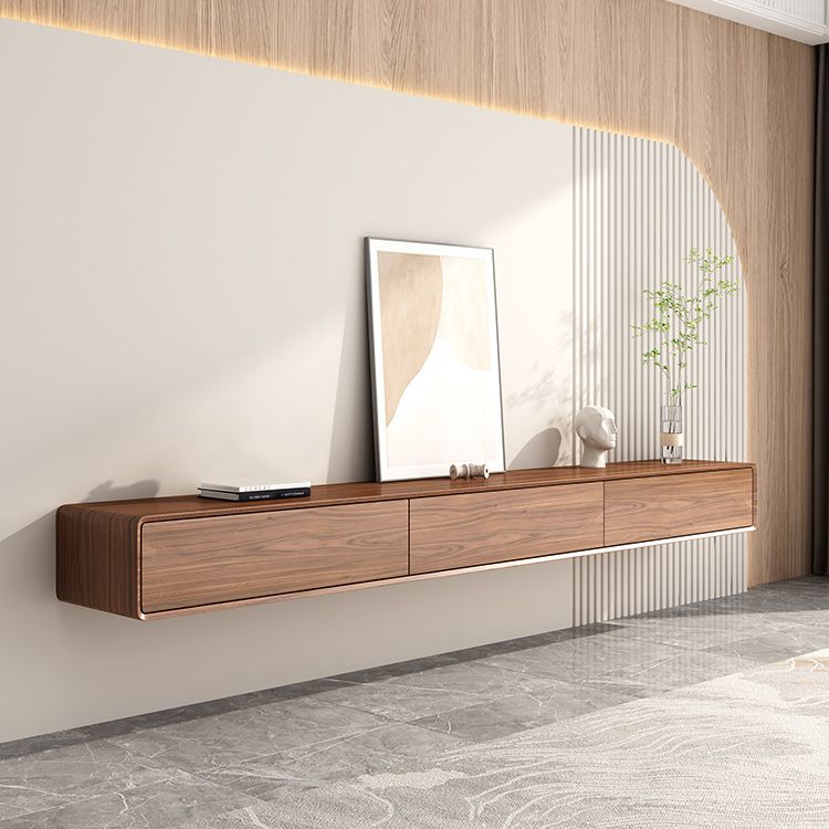 Consola de medios de televisión escandinava 3 puertas consola de soporte de televisión marrón