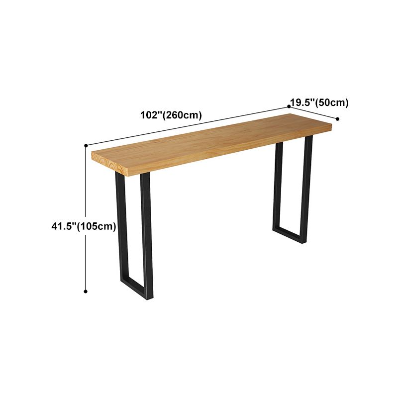 Solid Wood Bar Table Industrial Bar Dining Table with Black Sled Base Clearhalo 'Bar Furniture' 'Bar Tables' 'bar_tables' 'furn' 'furn_bar_tables' 'Furniture' 'furniture_bar_tables' 'Kitchen & Dining Furniture' 1200x1200_c314343f-5120-4a2e-8e6a-beb9f9c52325