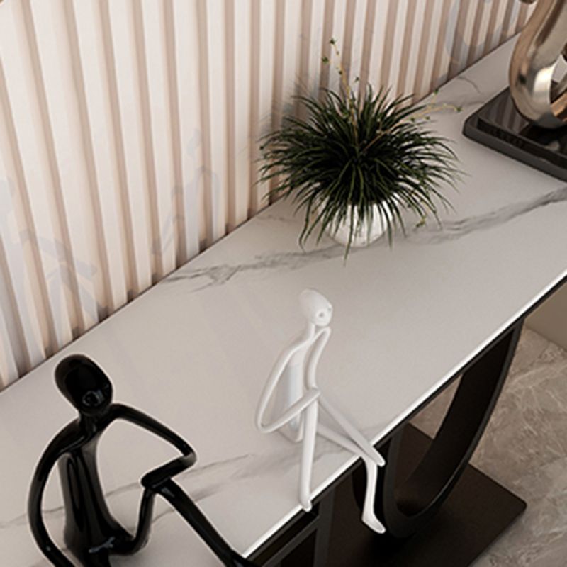 Tabella della console di metallo e pietra moderna da 31 pollici console di divano alto