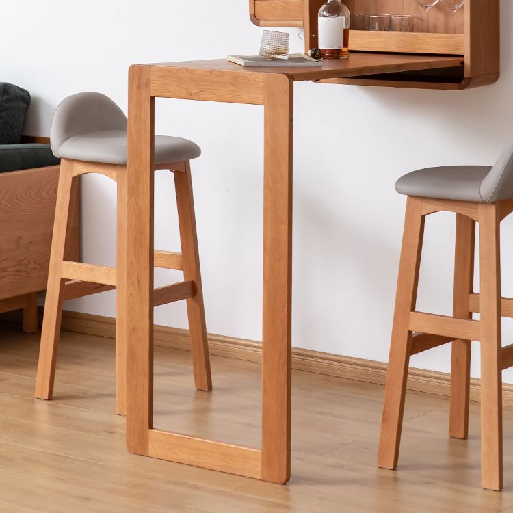 Mesa de comedor de bar contemporánea interior Mesa de bar de madera de cerezo rectangular