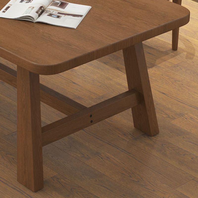 Solid Wood Curved Writing Desk H-Shape Base 29.53" Tall Office Desk Clearhalo 'furn' 'furn_office_desk' 'Furniture' 'Office Desks' 'Office Furniture' 'office_desk' 1200x1200_c3159d34-3c94-4d1f-b060-1539a05ca96b