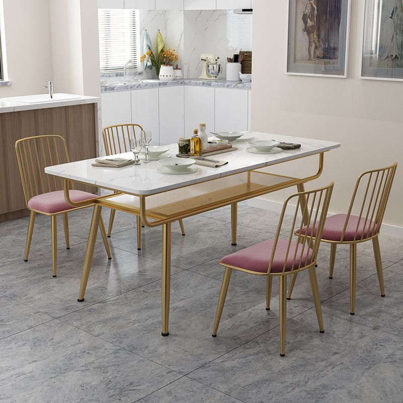 Traditional Luxury Dining Table Rectangle Marble Dinner Table with Metal Base Clearhalo ' dining_table' 'Dining Tables & Seating' 'Dining Tables' 'furn' 'furn_dining_table' 'Furniture' 'furniture_dining_table' 'Kitchen & Dining Furniture' 'kitchen&dining_furn' 'kitchen' 'kitchen_dining_table' 1200x1200_c3164ec8-26ee-41eb-bbc8-42af2506ce21