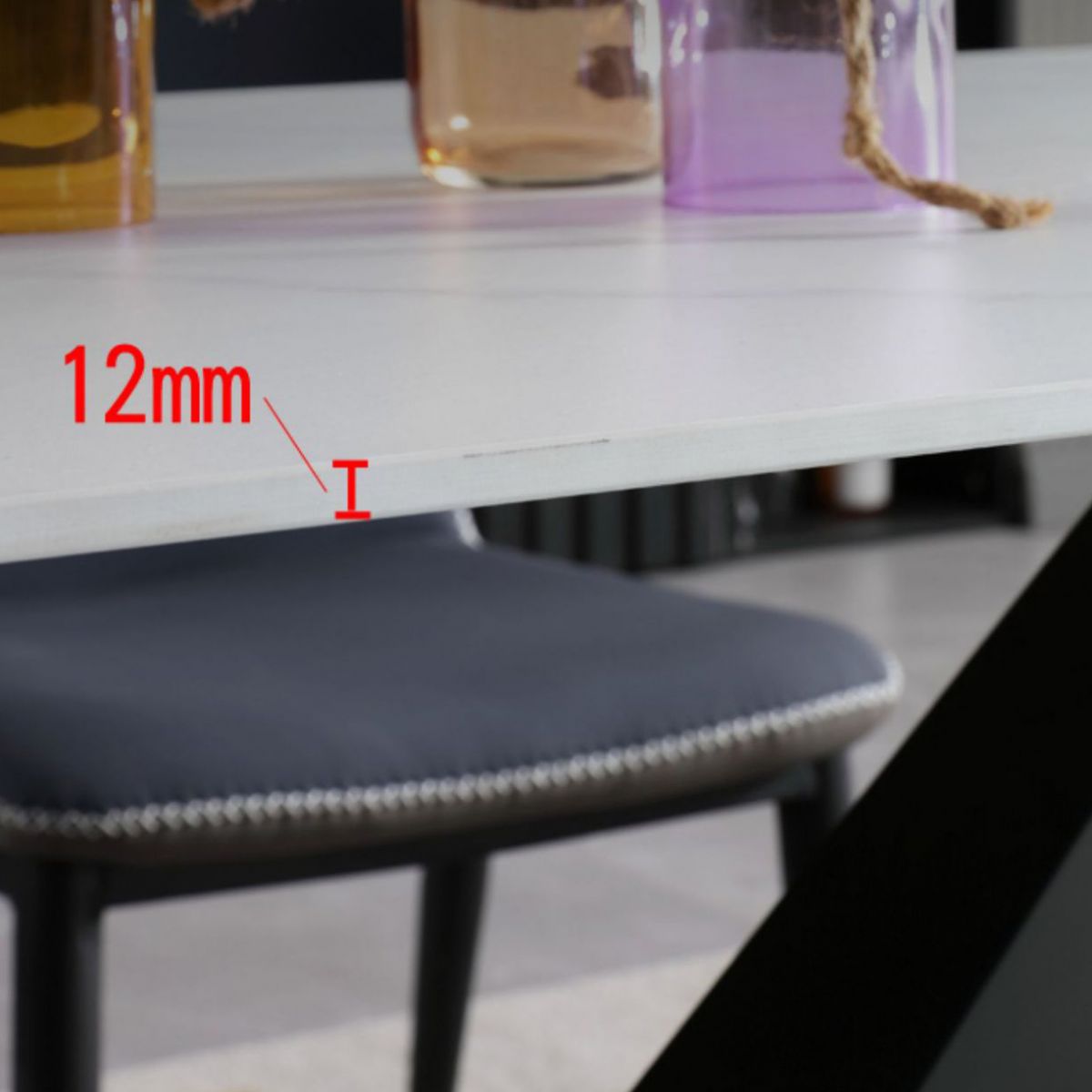 Rectangular Sintered Stone Dining Table Modern Dining Table with Steel Base for Home Clearhalo 'Dining Tables & Seating' 'Dining Tables' 'dining_table' 'furn' 'furn_dining_table' 'Furniture' 'Kitchen & Dining Furniture' 1200x1200_c31b0b12-5a64-44df-bcba-c395a23dd9c8