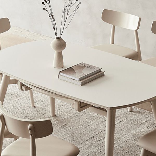 Juego de comedor moderno de piedra redonda con muebles de 1/4/5/7 piezas en blanco