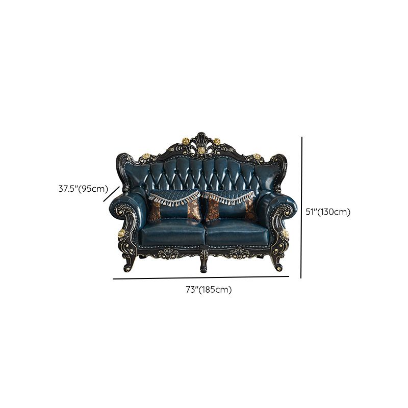 Traditional Leather Sofa Tufted Split-Back Seating Flared Arm Clearhalo 'furn' 'furn_sofas' 'Furniture' 'Living Room Furniture' 'Sofa' 'sofas' 1200x1200_c31c384d-4d25-4d95-af6f-45f8b6911c90