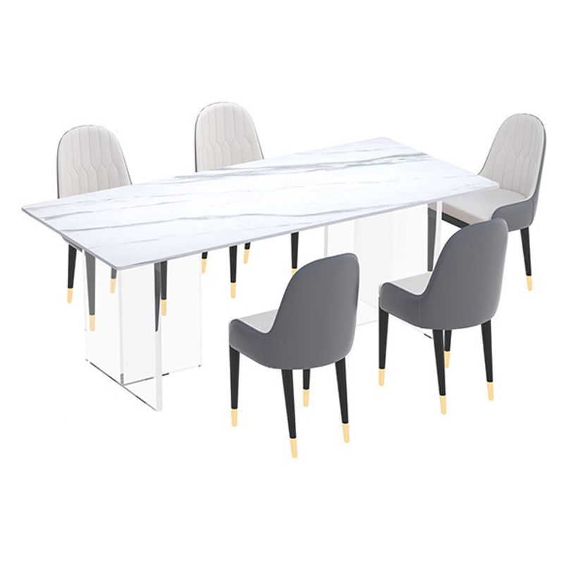 Stone Top Dining Table Traditional Luxury Table with Double Pedestal Base Clearhalo 'Dining Tables & Seating' 'Dining Tables' 'dining_table' 'furn' 'furn_dining_table' 'Furniture' 'furniture_dining_table' 'Kitchen & Dining Furniture' 'kitchen' 'kitchen_dining_table' 1200x1200_c31d49a8-a4f6-4cc9-90e0-47ee6cd5d10f