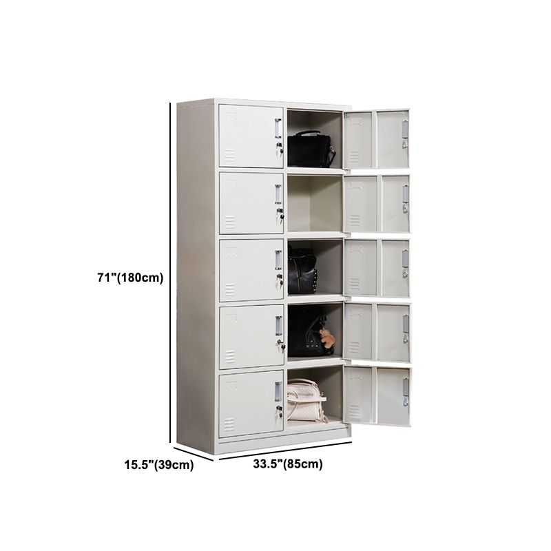 Modern & Contemporary Hinged Door Cabinet Gray Metal Storage Cabinet