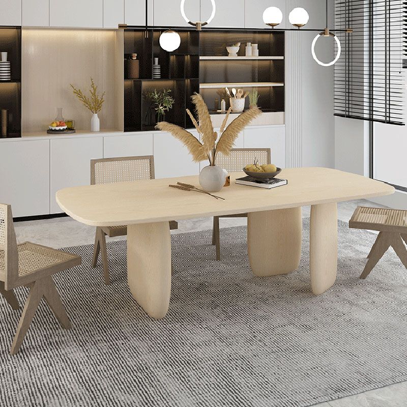Modern Solid Wood Table for Restaurant Rectangle Dining Table with 3 Legs Clearhalo ' dining_table' 'Dining Tables & Seating' 'Dining Tables' 'furn' 'furn_dining_table' 'Furniture' 'furniture_dining_table' 'Kitchen & Dining Furniture' 'kitchen&dining_furn' 'kitchen' 'kitchen_dining_table' 1200x1200_c31eef45-2a12-4dca-9041-21007917ffac