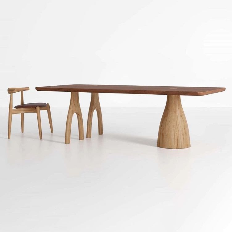Pine Solid Wood Rectangle Table Modern Dining Table with 3 Legs for Restaurant Clearhalo ' dining_table' 'Dining Tables & Seating' 'Dining Tables' 'furn' 'furn_dining_table' 'Furniture' 'furniture_dining_table' 'Kitchen & Dining Furniture' 'kitchen&dining_furn' 'kitchen' 'kitchen_dining_table' 1200x1200_c31f0493-d89a-4c99-9fa1-0e686c3e9beb