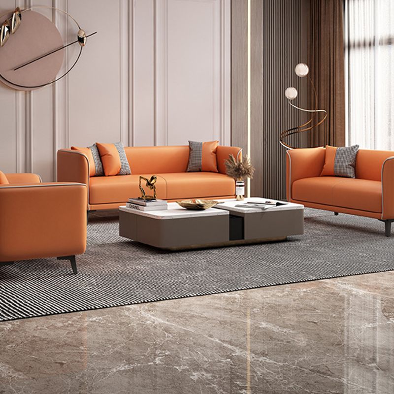 Tuxedo Arm Standard Sofa 25,98 "H Moderne stijl Single Cushion Faux lederen bank