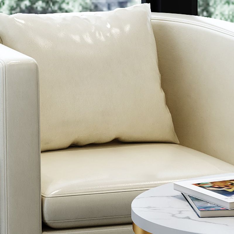 Parsons Arm Chair Leather Indoor Dining Chair with Gold Frame Clearhalo 'Dining Chairs' 'Dining Tables & Seating' 'dining_chair' 'furn' 'furn_dining_chair' 'Furniture' 'Kitchen & Dining Furniture' 1200x1200_c324d17b-a5ef-43dd-b47c-1756306f1d48