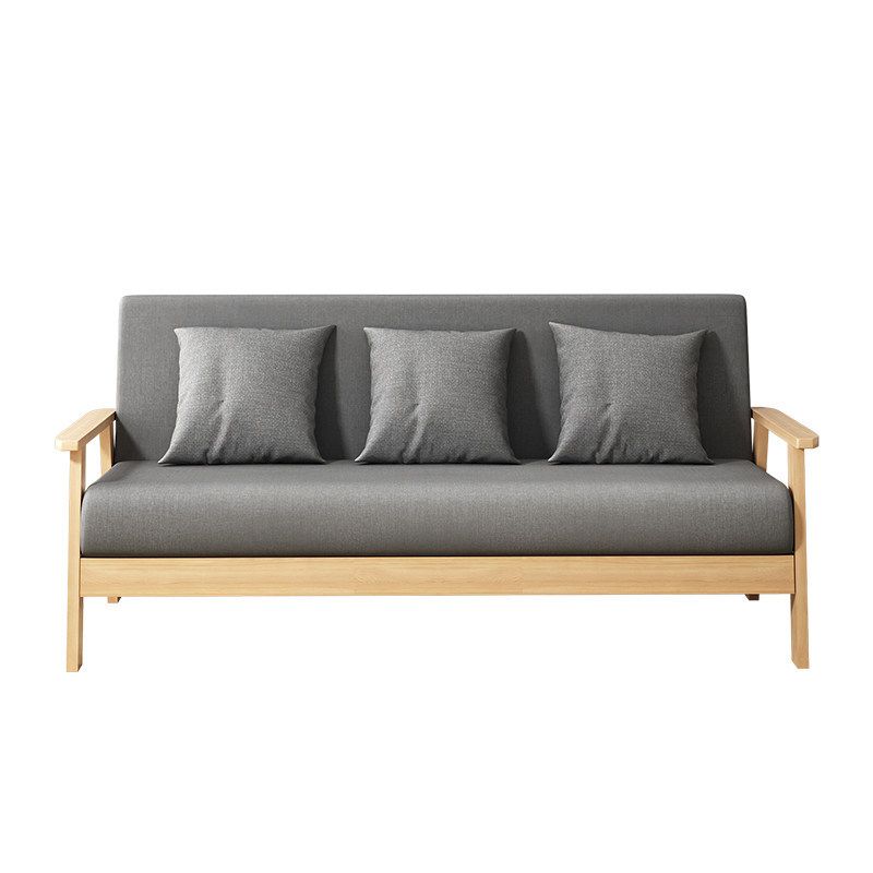 Fabric Square Arm Slipcovered 2/3 Seat Sofa Solid Color Sofa for Apartment Clearhalo 'Furniture' 'furniture_sofas' 'kitchen' 'kitchen_sofas' 'Living Room Furniture' 'Sofa' 'sofas' 1200x1200_c3250a2e-c0fb-45f9-b945-7a8878d1c375