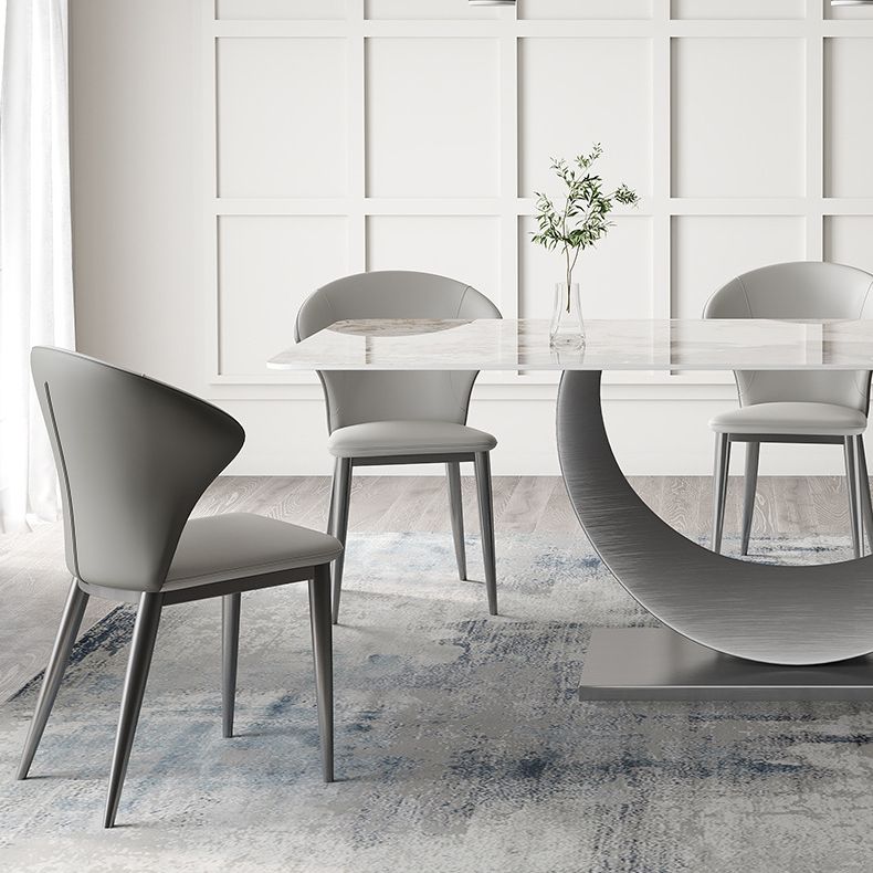Mesa de cena industrial Rectángulo de piedra Mesa de comedor para comedor