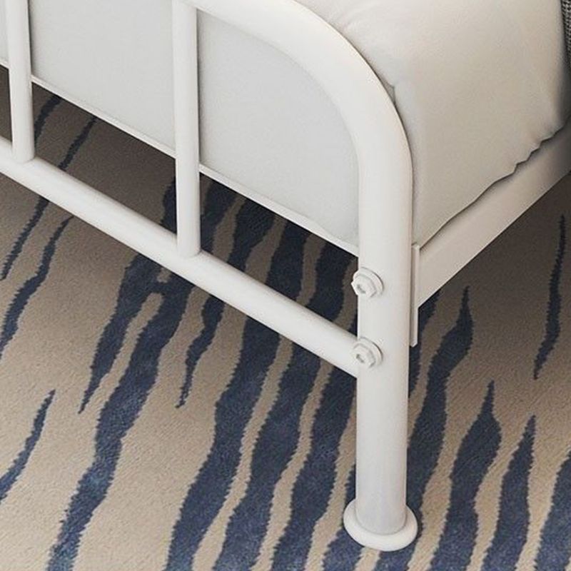 Modern Headboard Bed Rectangular Open-Frame Bed with Metal Legs