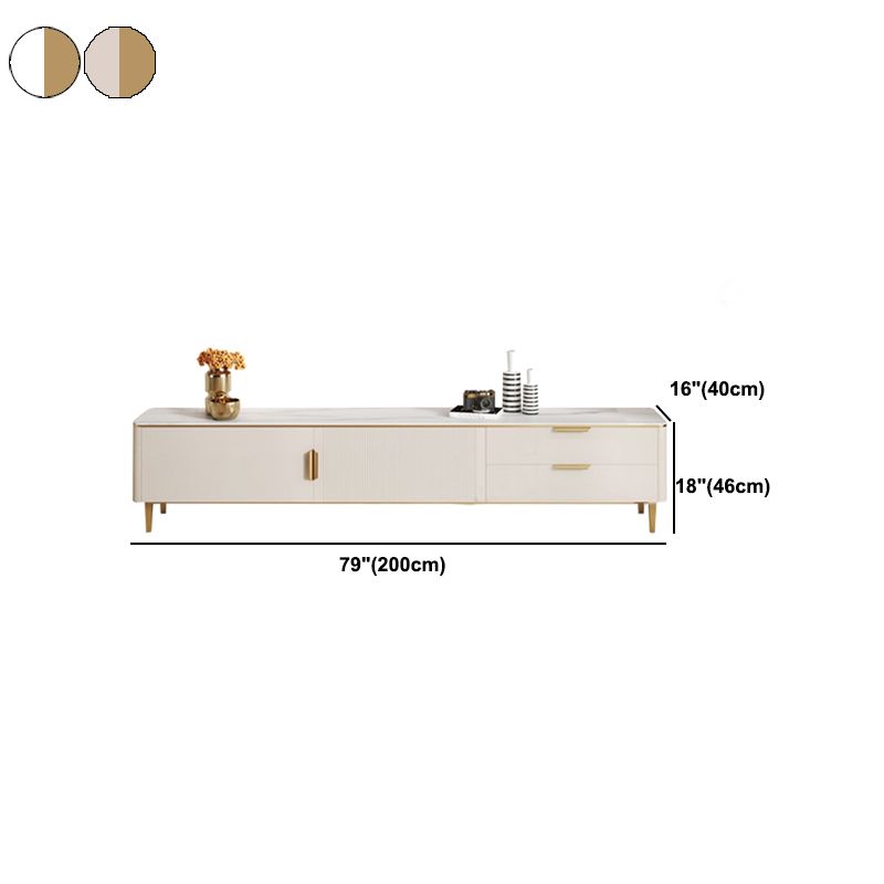 Stand de rangement de rangement ci-joint Armoire TV de style glam avec 2 tiroirs