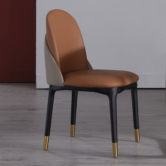 Modern Simple Side Chair Faux Leather Kitchen Dining Chairs with Wooden Base Clearhalo 'Dining Chairs' 'Dining Tables & Seating' 'dining_chair' 'furn' 'furn_dining_chair' 'Furniture' 'Kitchen & Dining Furniture' 1200x1200_c32e16e1-ef61-4f2a-b4e0-5caf2af0518d