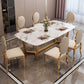 Luxury Style Home Sintered Stone Dining Table Rectangular Shape Table with Trestle Base Clearhalo ' dining_table' 'Dining Tables & Seating' 'Dining Tables' 'furn' 'furn_dining_table' 'Furniture' 'furniture_dining_table' 'Kitchen & Dining Furniture' 'kitchen&dining_furn' 'kitchen' 'kitchen_dining_table' 1200x1200_c32f00b9-8998-4907-ad53-c12dac6e9747