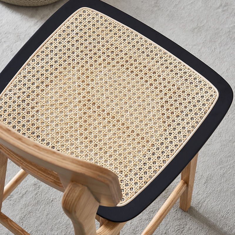 Rattan Modern Square Bar Stool Indoor Footrest Low Back Counter with Wood Legs Clearhalo 'Bar Furniture' 'Bar Stools' 'bar_stools' 'furn' 'furn_bar_stools' 'furniture_bar_stools' 'Kitchen & Dining Furniture' 'kitchen&dining_furn' 'kitchen' 'kitchen_furn' Furniture' 1200x1200_c3322562-87e1-4ab5-bee7-ecd7ce4a631b