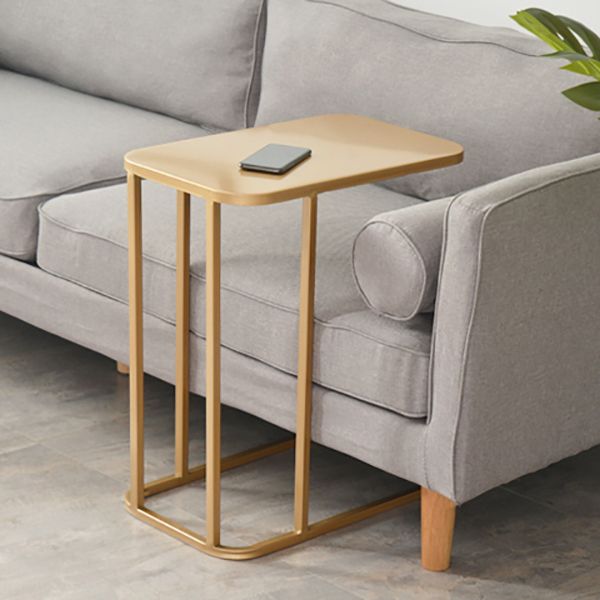 Mid-century Modern Rectangle Top End Table 22.8" Tall Metal C Side Table