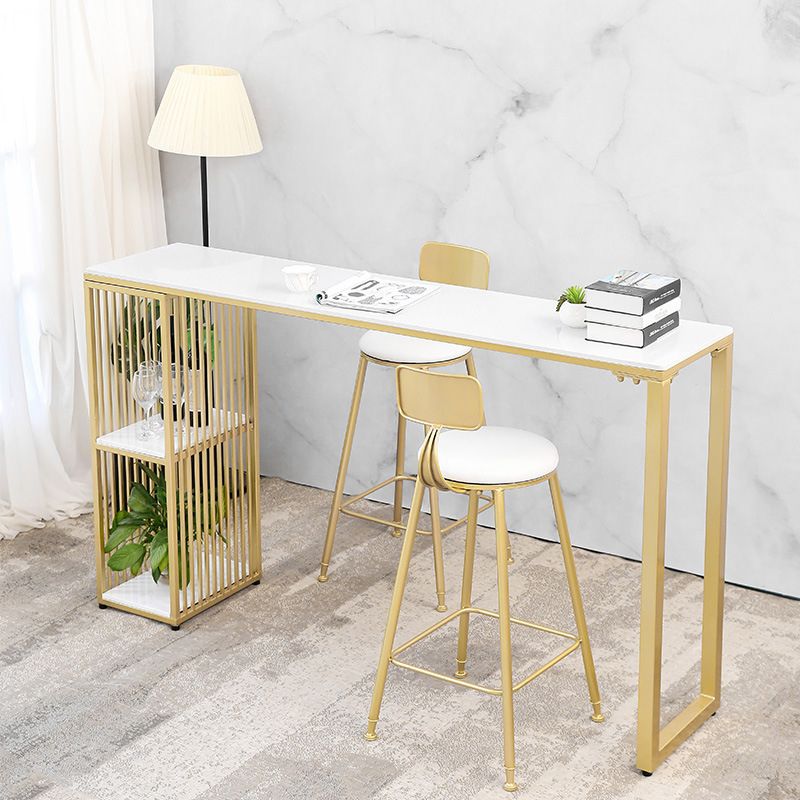 Glam Stone Bar Table Set 1/2/3 Pieces Rectangular Counter Set Clearhalo 'Bar Furniture' 'furn' 'furn_home_bar_bar_sets' 'Furniture' 'Home Bars & Bar Sets' 'home_bar_bar_sets' 'Kitchen & Dining Furniture' 1200x1200_c332ec49-de2e-4153-9a94-eb1de67b3645