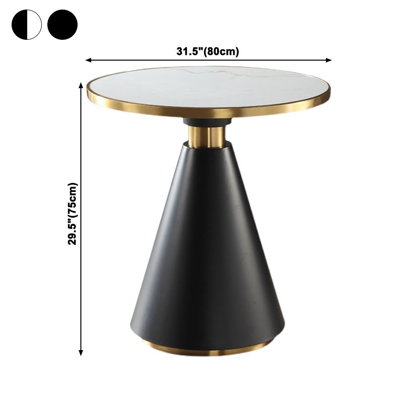 Round Shape Sintered Stone Dining Table Glam Pedestal Table for Dining Room Clearhalo ' dining_table' 'Dining Tables & Seating' 'Dining Tables' 'furn' 'furn_dining_table' 'Furniture' 'furniture_dining_table' 'Kitchen & Dining Furniture' 'kitchen&dining_furn' 'kitchen' 'kitchen_dining_table' 1200x1200_c3339ec7-92cc-49fe-a21f-9aa8ab114aa2