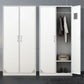 Contemporary Style Steel Wardrobe White Colour Wardrobe Closet with Lock