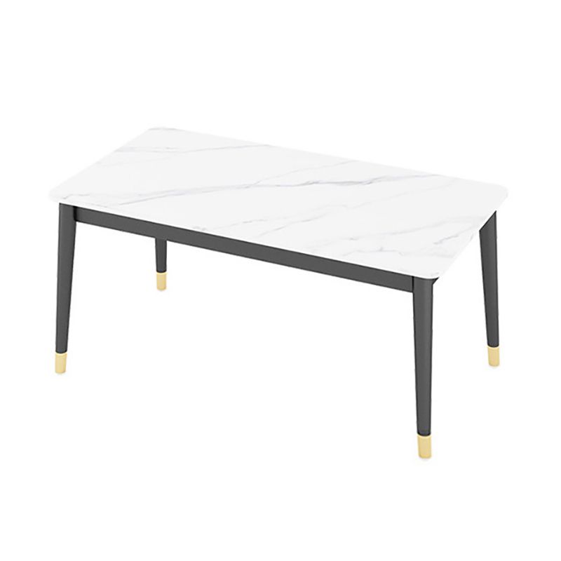 Stone Top Dining Table Rectangle Contemporary Table with 4 Black Legs Clearhalo 'Dining Tables & Seating' 'Dining Tables' 'dining_table' 'furn' 'furn_dining_table' 'Furniture' 'furniture_dining_table' 'Kitchen & Dining Furniture' 'kitchen' 'kitchen_dining_table' 1200x1200_c3346562-d0e2-4399-a84f-6d15076f2e6c