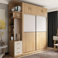 Bedroom Wardrobe Armoire Cabinet, Artificial Wood Modern Storage Cabinet with Drawers