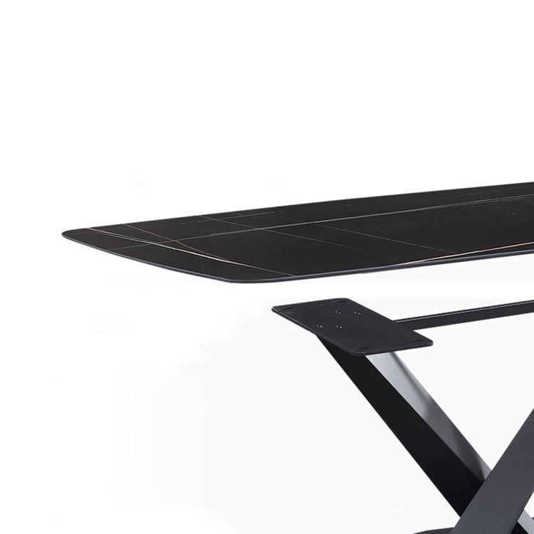 Juego de comedor moderno de piedra sinterizada de 1/3/4/5 piezas con mesa rectangular y sillas laterales