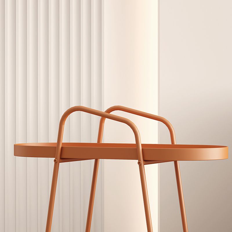 Midden-eeuwse metalen uiteinde bijzettafel ovaal 2-laags hoektafel met opslag