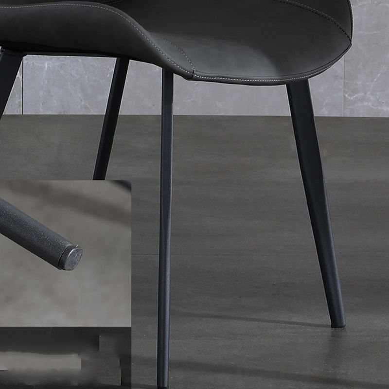 Industrial Style Faux Leather Side Chairs Arm Solid Back Dining Side Chair Clearhalo 'Dining Chairs' 'Dining Tables & Seating' 'dining_chair' 'furn' 'furn_dining_chair' 'Furniture' 'Kitchen & Dining Furniture' 1200x1200_c3395220-7877-453a-9b23-2512afa61a0f