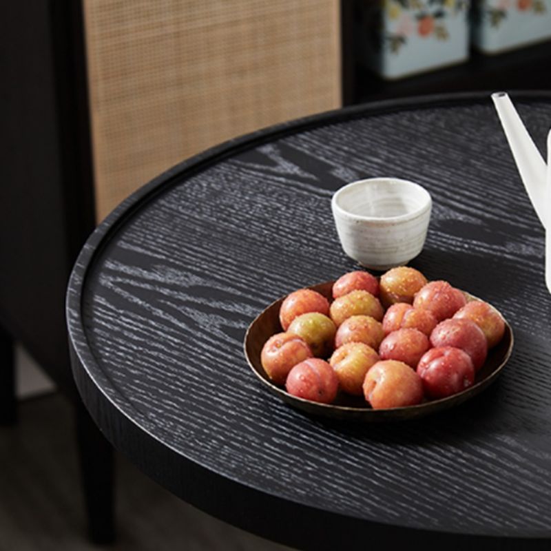 French Country Style Round Old Solid Wood Table with Pedestal Base Coffee Table