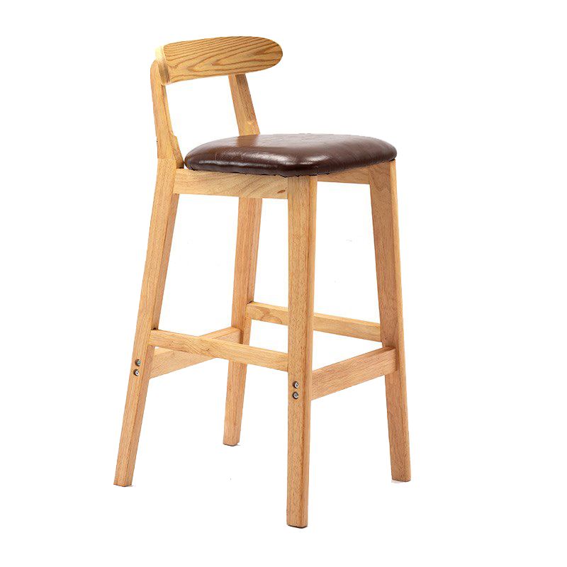 Modern Rubberwood Dessert Shop Barstool Footrest Matte Finish Stool Clearhalo 'Bar Furniture' 'Bar Stools' 'bar_stools' 'furn' 'furn_bar_stools' 'Furniture' 'Kitchen & Dining Furniture' 1200x1200_c33b304d-0f2f-4ae8-b99a-85f4bc4aa681
