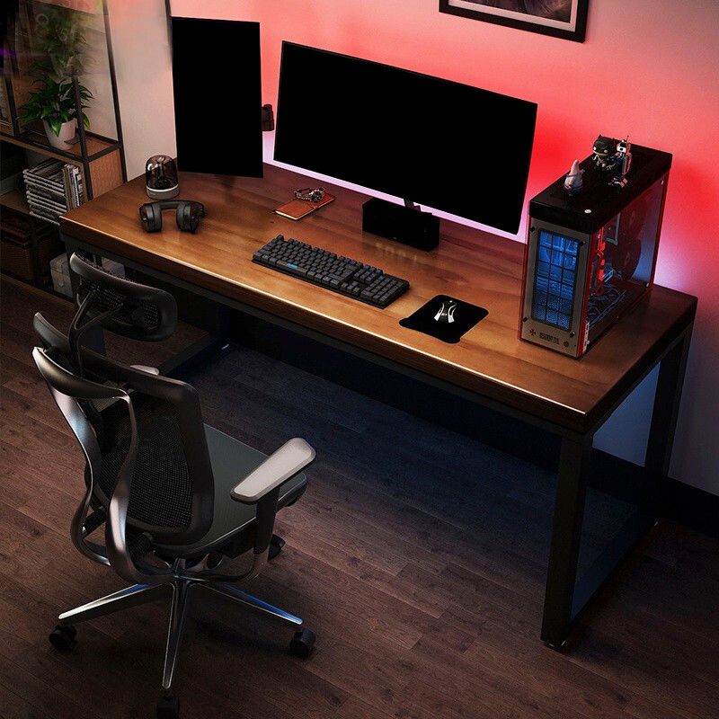 Tavolo da scrittura industriale in legno massiccio rettangolare home office scrivania