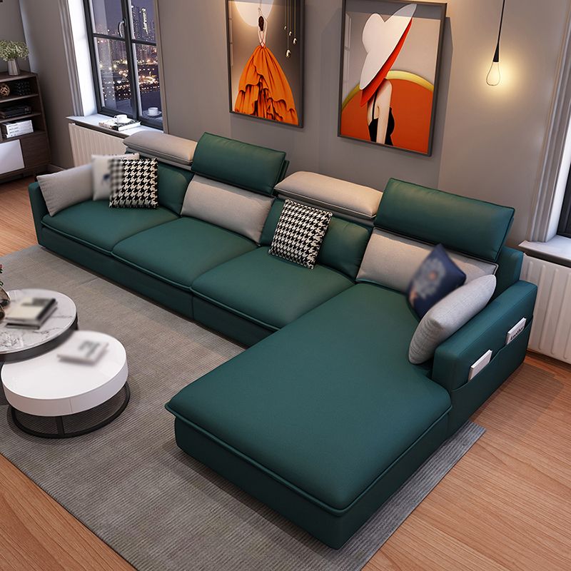 L-Shape Faux leather Square Arm High Back Sectional with Stain-Resistant and Storage Clearhalo 'furn' 'furn_sectionals' 'Furniture' 'furniture_sectionals' 'kitchen' 'kitchen_sectionals' 'Living Room Furniture' 'Sectionals' 1200x1200_c33d0234-31d9-4fe1-80d0-a5420f6007ad