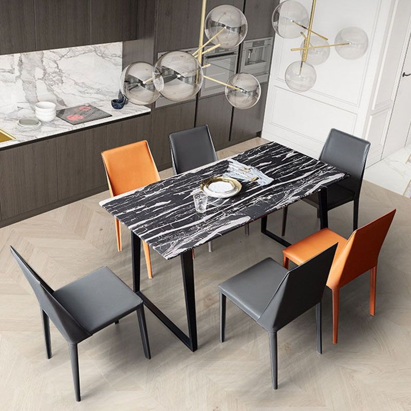 Contemporary Solid Back Armless Side Chairs Leather Dining Chairs for Kitchen Clearhalo ' kitchen&dining_furn' 'Dining Chairs' 'Dining Tables & Seating' 'dining_chair' 'furn' 'furn_dining_chair' 'Furniture' 'furniture_dining_chair' 'Kitchen & Dining Furniture' 'kitchen' 1200x1200_c33dda60-becb-438e-a13c-cd5523e25cd2