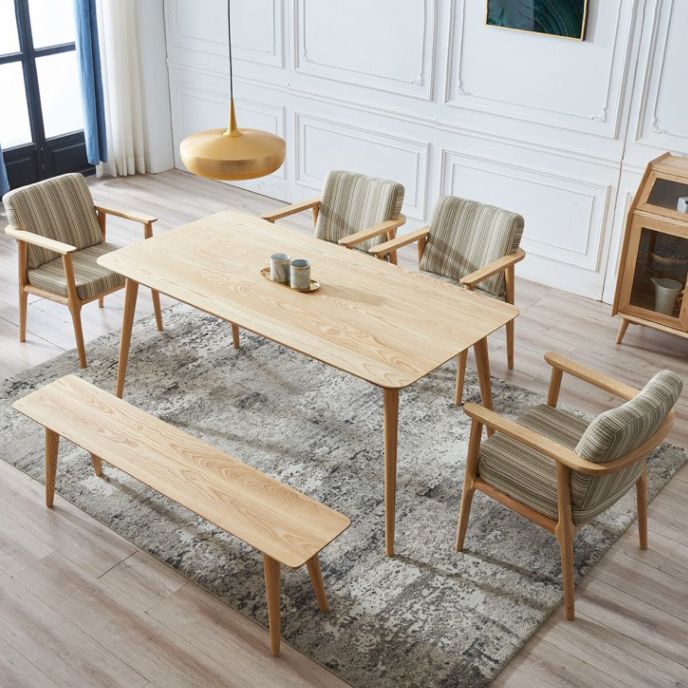 Ash Wood Rectangle Table Modern Dining Table with 4 Legs for Restaurant, in Nature Clearhalo ' dining_table' 'Dining Tables & Seating' 'Dining Tables' 'furn' 'furn_dining_table' 'Furniture' 'furniture_dining_table' 'Kitchen & Dining Furniture' 'kitchen&dining_furn' 'kitchen' 'kitchen_dining_table' 1200x1200_c33fe97c-0804-4f6c-8b26-6487e7d8d447