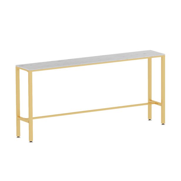 Glam Pub Tafel Bar Hoogte Rechthoek Bartafel met wit stenen blad
