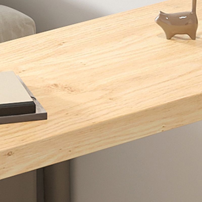 Modern Wood Hall Table with Rectangle Table Top Double Pedestal Table- 41.3" H Clearhalo 'Bar Furniture' 'Bar Tables' 'bar_tables' 'furn' 'furn_bar_tables' 'Furniture' 'furniture_bar_tables' 'Kitchen & Dining Furniture' 1200x1200_c34055f5-56fe-4347-b6d5-c48e912d349e