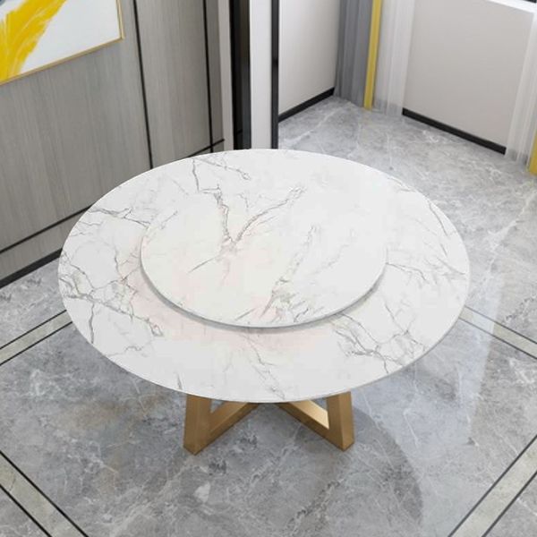 Iron and Slate Table Glam Style Simple Home Round Dining Table Clearhalo 'Dining Tables & Seating' 'Dining Tables' 'dining_table' 'furn' 'furn_dining_table' 'Furniture' 'Kitchen & Dining Furniture' 1200x1200_c340af0d-98f9-4041-8215-285b50f3b017